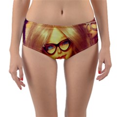 Girls With Glasses Reversible Mid-waist Bikini Bottoms by snowwhitegirl