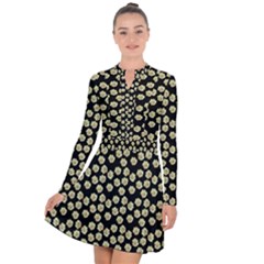 Antique Flowers Black Long Sleeve Panel Dress by snowwhitegirl