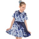 Blue Waves Sea Kids  Short Sleeve Shirt Dress View1
