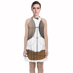 Air Ship 1300078 1280 Velvet Halter Neckline Dress  by vintage2030