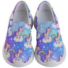 Colorful Cute Unicorn Pattern Kid s Lightweight Slip Ons by PattyVilleDesigns
