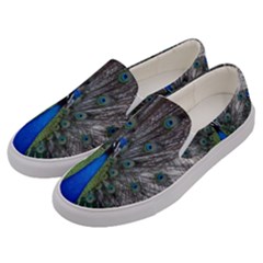 Peacock Bird Animals Pen Plumage Men s Canvas Slip Ons by Sapixe