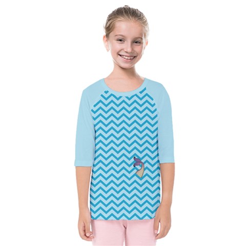 Chevron Mermaid Pattern Kids  Quarter Sleeve Raglan Tee by emilyzragz
