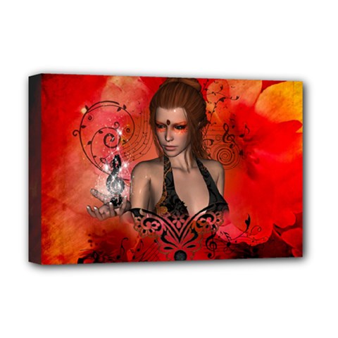 The Fairy Of Music Deluxe Canvas 18  X 12  (stretched) by FantasyWorld7