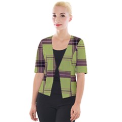 Avocado Green Plaid Cropped Button Cardigan by snowwhitegirl