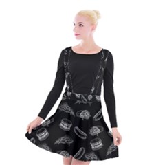 Fast Food Pattern Suspender Skater Skirt by Valentinaart