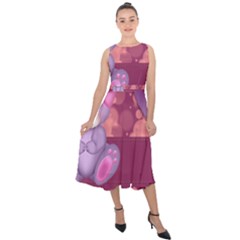 Illustration Love Celebration Midi Tie-back Chiffon Dress by Nexatart