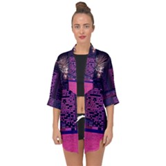 Architecture Home Skyscraper Open Front Chiffon Kimono by Nexatart