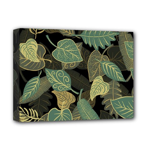 Autumn Fallen Leaves Dried Leaves Deluxe Canvas 16  X 12  (stretched)  by Nexatart