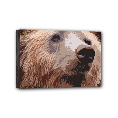 Bear Looking Mini Canvas 6  X 4  (stretched) by snowwhitegirl