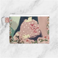 Rose Floral Doll Canvas Cosmetic Bag (medium) by snowwhitegirl