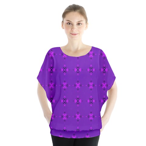 Bold Geometric Purple Circles Blouse by BrightVibesDesign