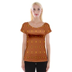 Bold  Geometric Yellow Circles Sm Cap Sleeve Top by BrightVibesDesign