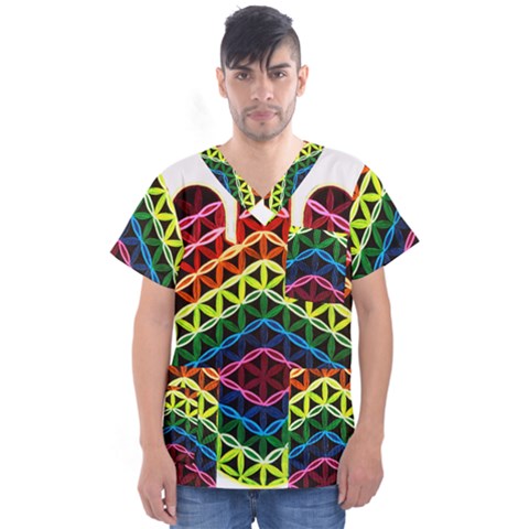 Hamsa Men s V-neck Scrub Top by CruxMagic