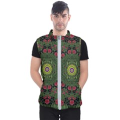 Sunshine Mandala In Rose Heaven Men s Puffer Vest by pepitasart
