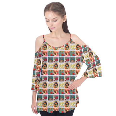 Victorian Fruit Labels Flutter Tees by snowwhitegirl
