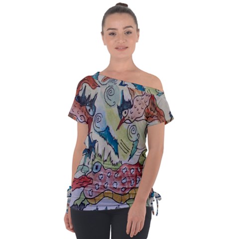 Watercolor Postcard2 Tie-up Tee by chellerayartisans