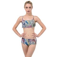 Watercolor Postcard2 Layered Top Bikini Set by chellerayartisans