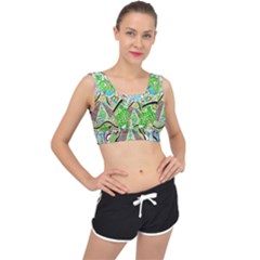 Cosmic Pyramid V-back Sports Bra by chellerayartisans