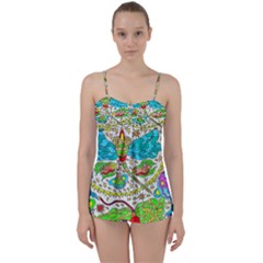 Cosmic Dragonflies Babydoll Tankini Set by chellerayartisans