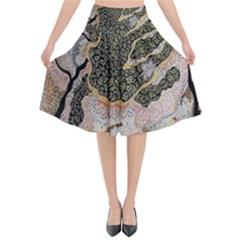 Lizard Volcano Flared Midi Skirt by chellerayartisans