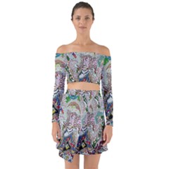 Transparent Volcano Fish Off Shoulder Top With Skirt Set by chellerayartisans