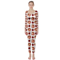 Pasta Pattern Long Sleeve Catsuit by snowwhitegirl