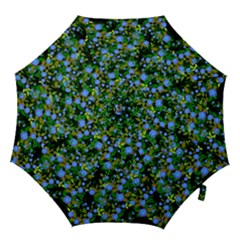 Blue Luminescent Roses Hook Handle Umbrellas (large) by snowwhitegirl