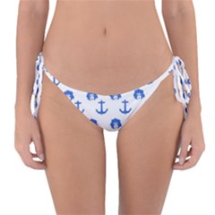 Vintage Face Anchor Blue Reversible Bikini Bottom by snowwhitegirl