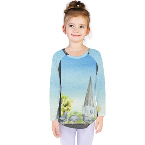 Town 1660455 1920 Kids  Long Sleeve Tee by vintage2030