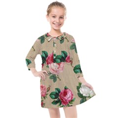 Flower 1770189 1920 Kids  Quarter Sleeve Shirt Dress by vintage2030