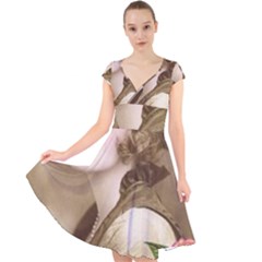 Vintage 1646083 1920 Cap Sleeve Front Wrap Midi Dress by vintage2030