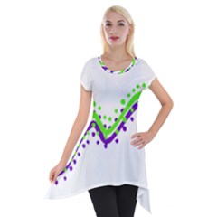 Wavy Line Design Short Sleeve Side Drop Tunic by dflcprints