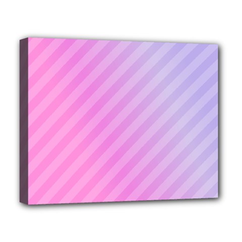 Diagonal Pink Stripe Gradient Deluxe Canvas 20  X 16  (stretched) by Sapixe