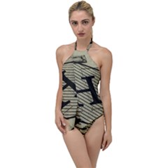Fabric Pattern Textile Clothing Go With The Flow One Piece Swimsuit by Sapixe