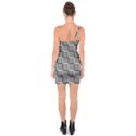 Basket Black Lines Stripes White One Soulder Bodycon Dress View2