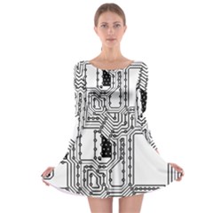 Seamless Pattern Texture Background Long Sleeve Skater Dress by Sapixe