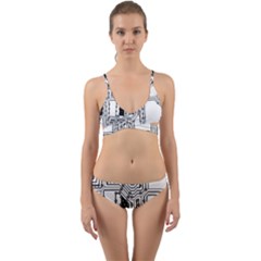 Seamless Pattern Texture Background Wrap Around Bikini Set by Sapixe