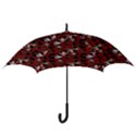 Gothic Woman Rose Bats Pattern Hook Handle Umbrellas (Medium) View3