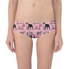 Dog Pattern Pink Classic Bikini Bottoms by snowwhitegirl