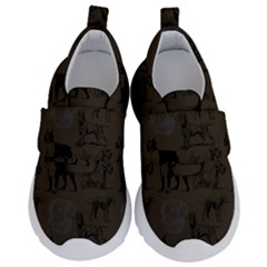 Dog Pattern Brown Velcro Strap Shoes by snowwhitegirl