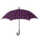 Halloween Skeleton Pumpkin Pattern Purple Hook Handle Umbrellas (Large) View3