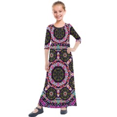 Decorative Candy With Soft Candle Light For Love Kids  Quarter Sleeve Maxi Dress by pepitasart