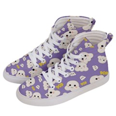 Cute Kawaii Popcorn Pattern Men s Hi-top Skate Sneakers by Valentinaart