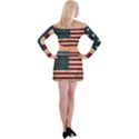 Vintage American flag Off Shoulder Top with Mini Skirt Set View2
