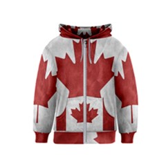 Canada Grunge Flag Kids  Zipper Hoodie by Valentinaart