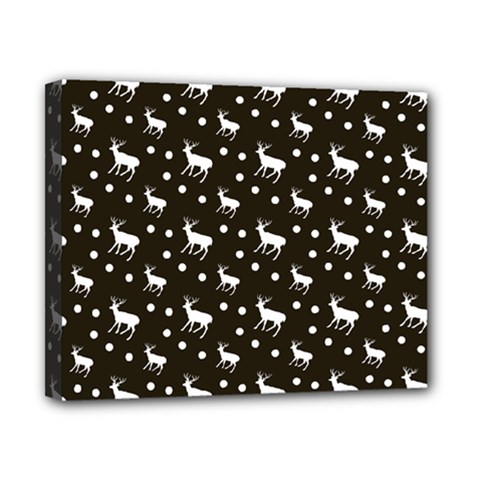 Deer Dots Brown Canvas 10  X 8  (stretched) by snowwhitegirl
