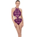 New Motif Design Textile New Design Halter Side Cut Swimsuit View1