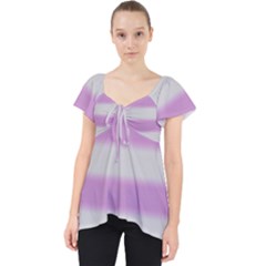Bold Stripes Soft Pink Pattern Lace Front Dolly Top by BrightVibesDesign