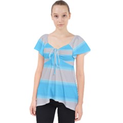 Bold Stripes Turquoise Pattern Lace Front Dolly Top by BrightVibesDesign